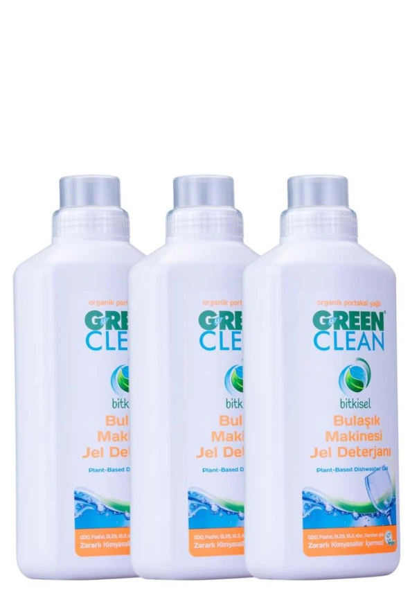 U Green Clean Bulaşık Makinesi Jel Deterjan 1 Lt. 3 Lü Set