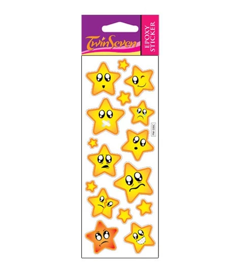 Yıldızlar Epoxy Sticker 6,5X17 Cm, Yıldız Çıkartmaları - 4