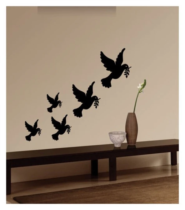 Barış Güvercinleri Kadife Duvar Sticker