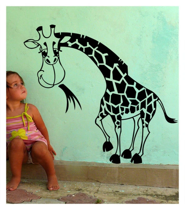 Baby Zürafa Kadife Duvar Sticker 161X145 Cm