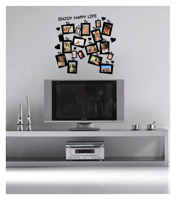Enjoy Happy Life Kadife Duvar Sticker 94X92 Cm