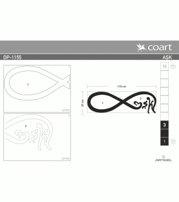 Aşk Kadife Duvar Sticker - 2