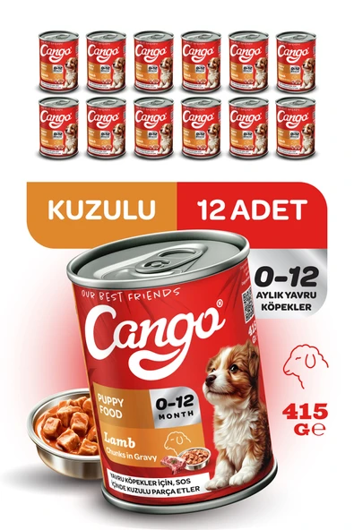 Cango Yavru Yaş Köpek Maması Kuzu Etli 415Gr 12Li - 2