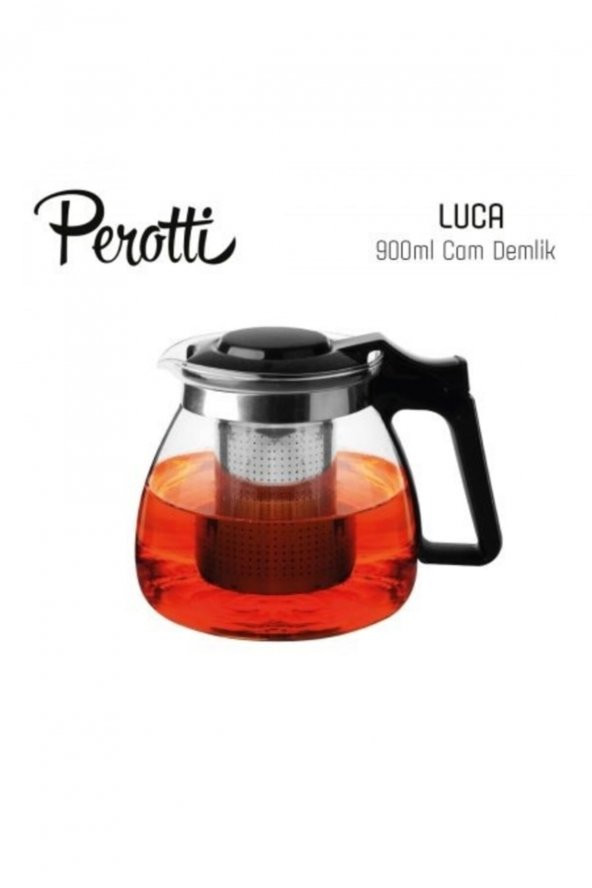 Perotti Luca Süzgeçli Cam Çaycı Demliği 900 Ml