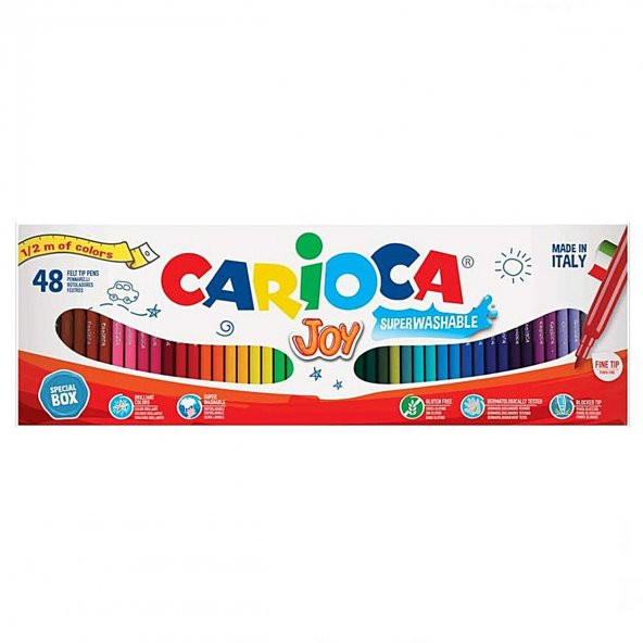 Carioca Joy Süper Yıkanabilir Keçeli Boya Kalemi 48li  41020 - 1