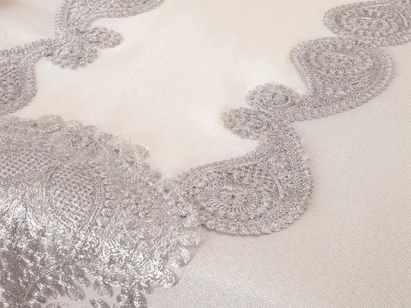 Verna Masa Örtüsü 160x260 Cm 26 Parça Krem Silver - 2