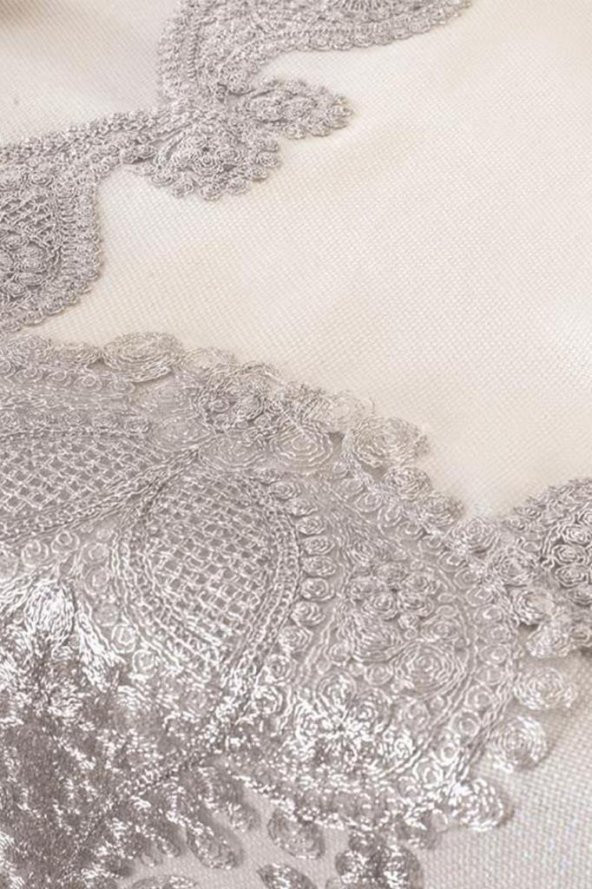 Verna Masa Örtüsü 160x260 Cm 26 Parça Krem Silver - 8