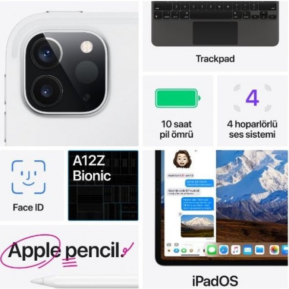 Apple iPad Pro MY2J2TU/A 12.9" Wi-Fi 128 GB Gümüş - 8
