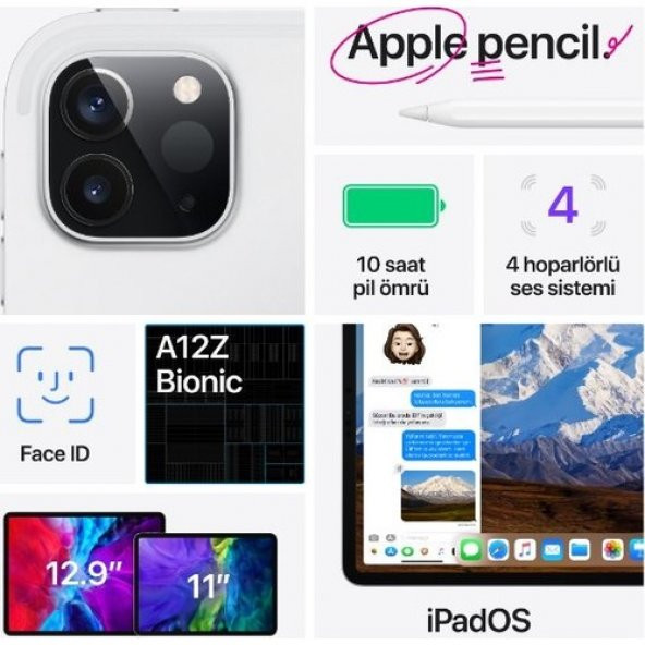 Apple iPad Pro MY2J2TU/A 12.9" Wi-Fi 128 GB Gümüş - 9