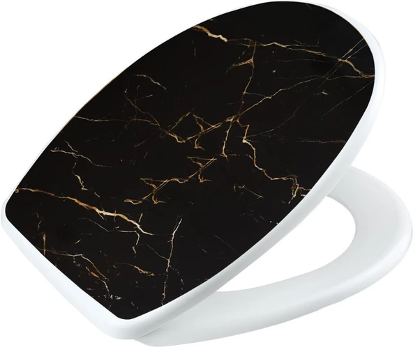 Geseus Home Siyah Granit Desen Klozet Kapağı - 2
