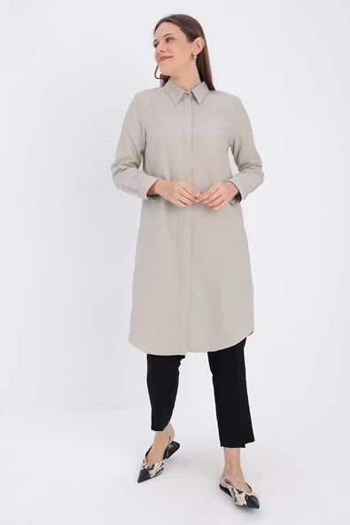 Bej-Gizli Patlı Gömlek ürün görseli
