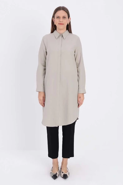 Bej-Gizli Patlı Gömlek - Resim 2