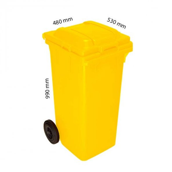Çöp Kovası 120 Lt Plastik - Sarı