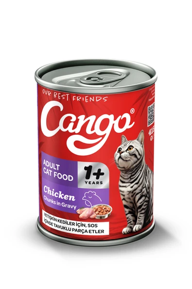 Cango Yetişkin Yaş Kedi Maması Tavuklu 415Gr 6Lı - 3