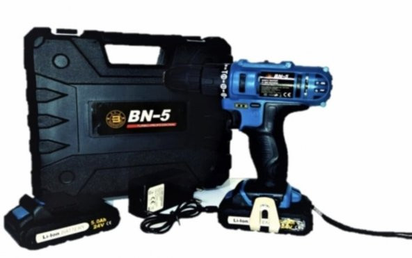 Bn-5 24 V 5 Ah Darbeli hd Li-on Lityum Çift Akülü Şarjlı Matkap - 2