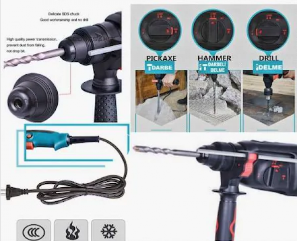Deko 3000 W Kırıcı Delici Darbeli Matkap Set Pnomatik hilti - 4