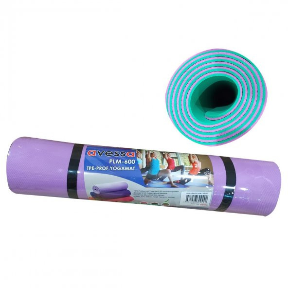 Avessa 0.60 mm Outdoor Yoga Mat Çift Renk Lila-Yeşil