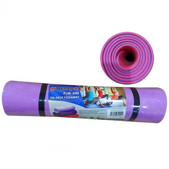 Avessa 0.60 mm Outdoor Yoga Mat Çift Renk Mor-Pembe