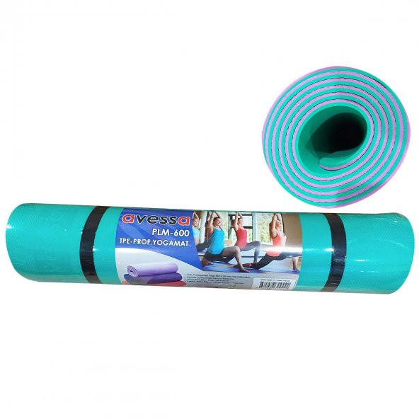 Avessa 0.60 mm Outdoor Yoga Mat Çift Renk Yeşil-Lila