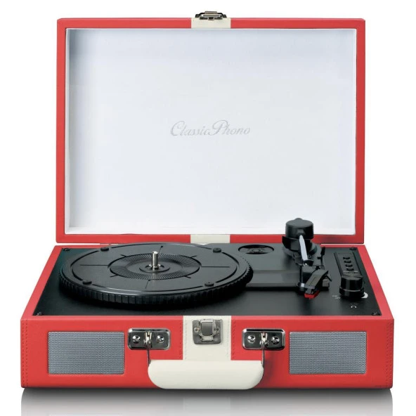 Lenco Classic Phono TT-110 Kırmızı Hoparlörlü Bluetoothlu Pikap Plak Çalar - 2