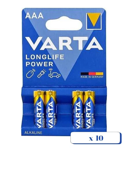 Varta 4903 Longlife Power Alkalin AAA İnce Kalem Pil 4x10'lu Kutu 40 Adet (Blister)