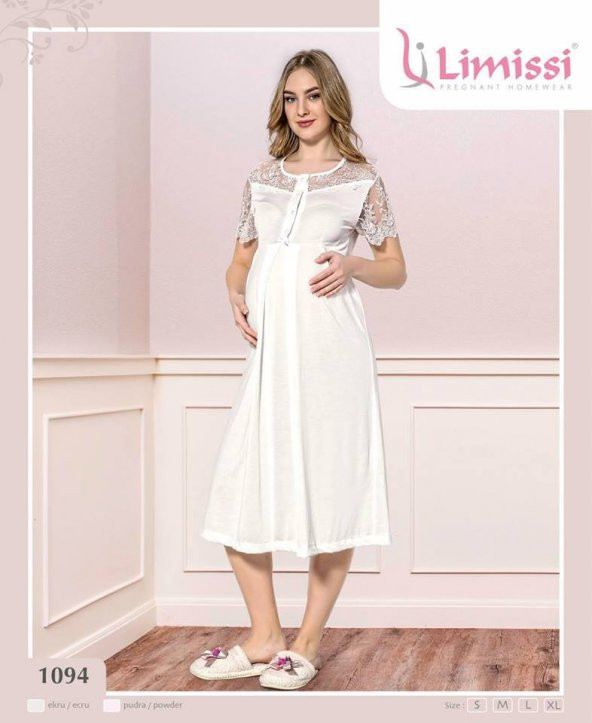 LİMİSSİ 1094 Hamile Lohusa  DantelliYeni Sezon Lohusa Geceliği - Resim 4