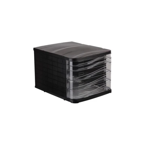 Ark Evrak Rafı Çekmeceli Plastik 5 Lİ Siyah 4445