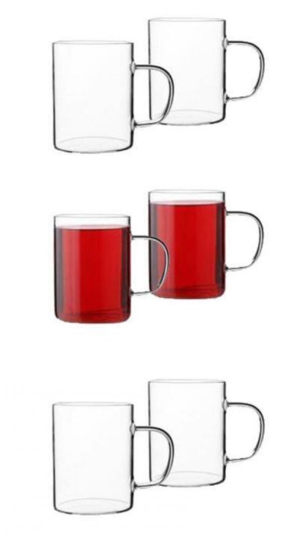 Çiftçiler 200 ml Isıya Dayanıklı Borosilikat Cam Kupa Bardak 6lı - 4