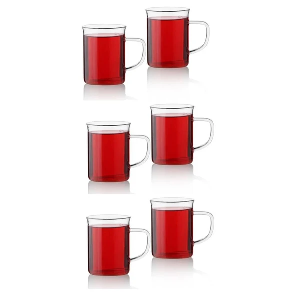 Kapris 200 ml Isıya Dayanıklı Borosilikat Cam Kupa Bardak 6'lı - 2