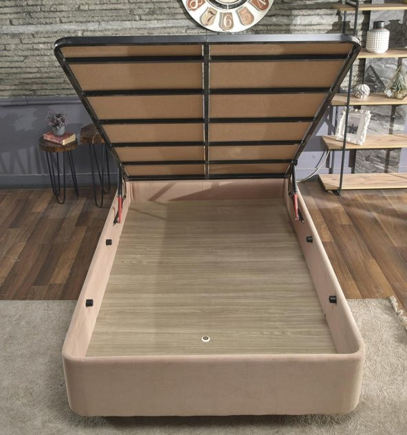 Niron Polo Baza ve Başlık Seti -120x200 cm Tek Kişilik Sütlü Kahve Kumaş Baza ve Başlığı Soho Kumaş - 6