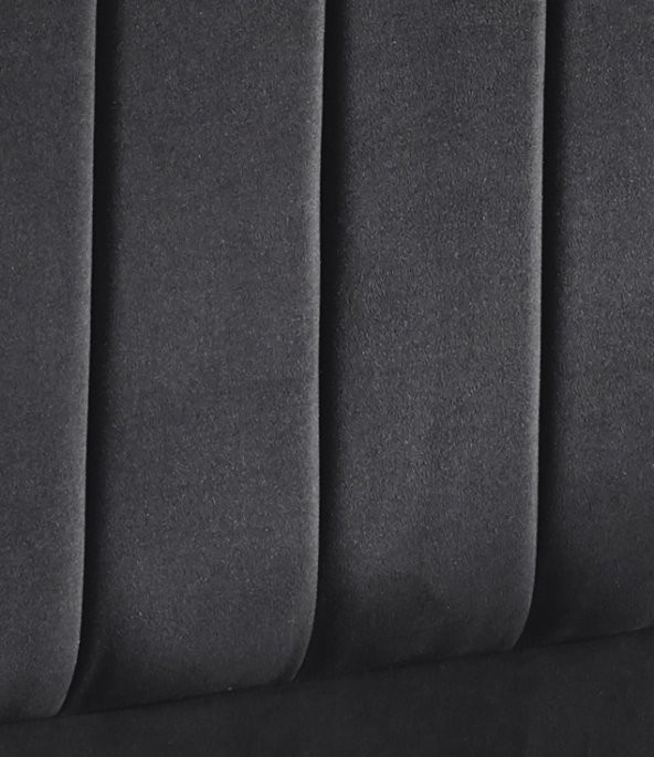 Niron Ela Baza ve Başlık Seti 140x190 cm Çift Kişilik Siyah Kumaş Baza ve Başlığı Silinebilir Soho Kumaş - 8