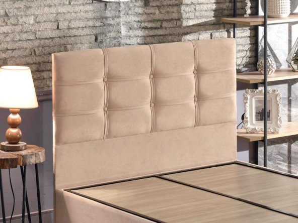 Niron  Polo Tek Kişilik Yatak Başlığı - 120 cm Sütlü Kahve Kumaş Başlık - 2