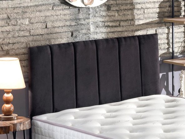 Niron  Piano Lite Tek Kişilik Yatak Başlığı - 120 cm Siyah Kumaş Başlık - 2