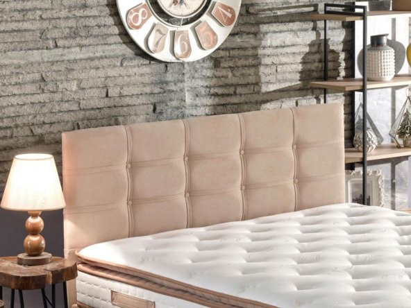 Niron  Polo Çift Kişilik Yatak Başlığı - 180 cm Sütlü Kahve Kumaş Başlık