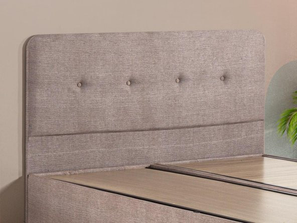 Niron  Luna Baza ve Başlık Seti - 180x200 cm Çift Kişilik Sandıklı Kumaş Baza Seti - 4