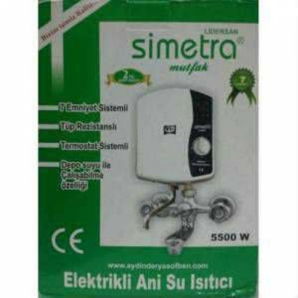 Simetra Premium Elektrikli Mutfak Tipi Şofben Ani Su Isıtıcısı (2 YIL GARANTİ)(KARGO BEDAVA)