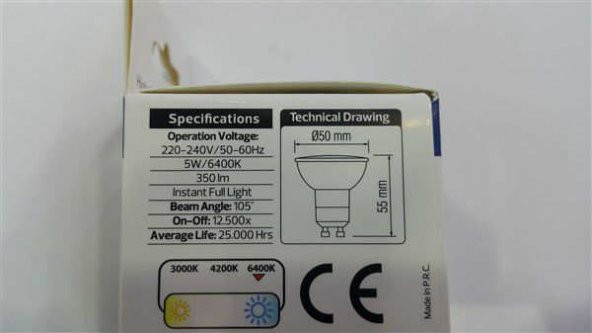 HOROZ 5 WATT LED SPOT AMPUL GU10 DUY BEYAZ RENK ÇEŞİDİ (1 YIL GARANTİ) (5 ADET KARGO BEDAVA) - 6