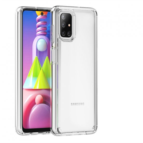 KNY Samsung Galaxy M51 Kılıf Kamera Korumalı Ultra Koruma Coss Silikon Şeffaf