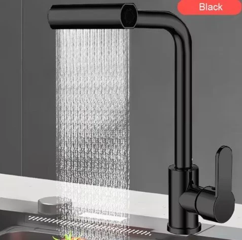 Sardıcı Universal Black Serisi Musluk Ucu Çok Fonksiyonlu Siyah Su Tasarrufu Şelale Tipi - 3