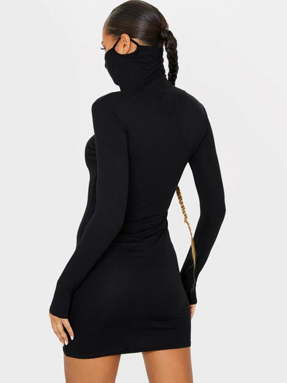 MASKELİ SİYAH ELBİSE - 2