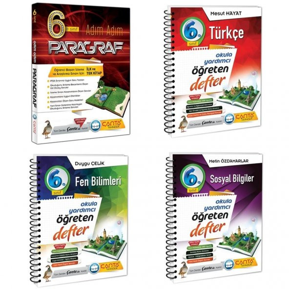 Çanta Yayınları 6 Sınıf Paragraf ve Öğreten Defter 4lü Set 2021