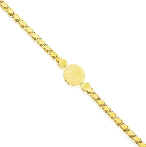 Ata Altın Çeyrek Bileklik Pullu Zincirli - 3