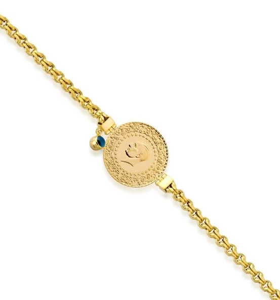 Yarım Altın Bileklik Güverse Zincir Gözlü - 3