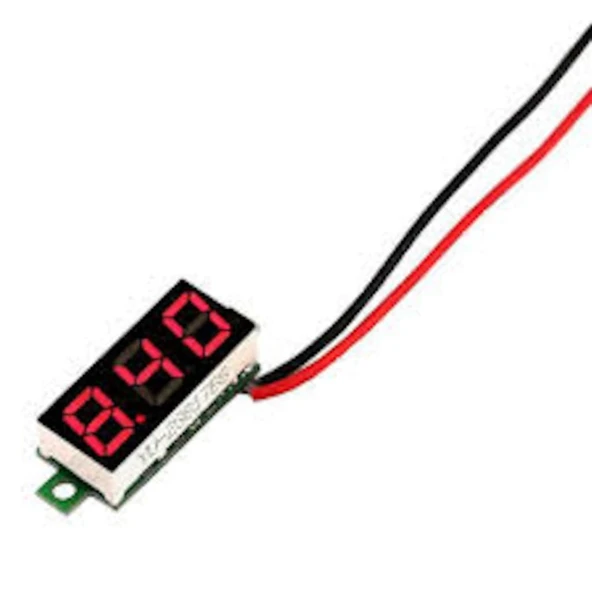 0.28 inch DC 0-100V Mini Digital Voltmetre 3 Kablolu DC 3 Kablolu
