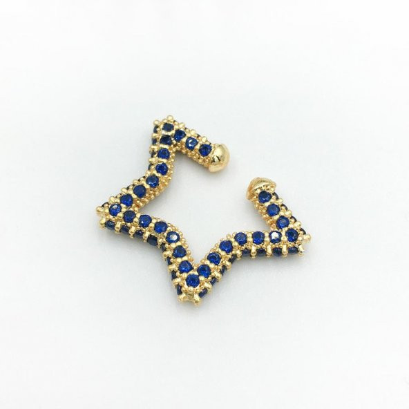 Gold Zirkon Taşlı Kıkırdak Küpe - 2