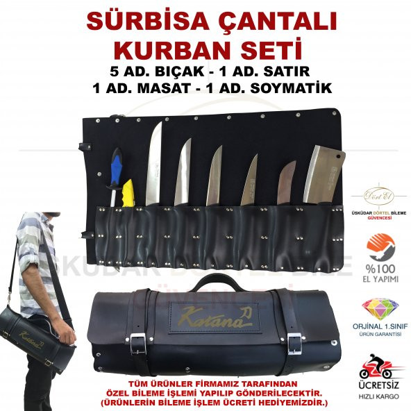 Sürmene Sürbisa Çantalı Kurban Seti - Kurban Bıçak Seti sürmene b