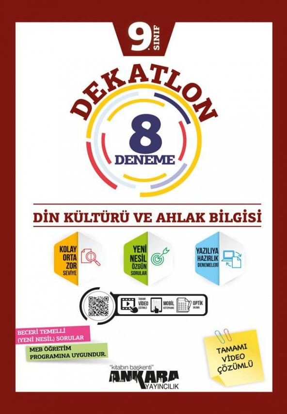 Ankara Yayınları 9. Sınıf Din Kültürü Dekatlon 8 Deneme 2023