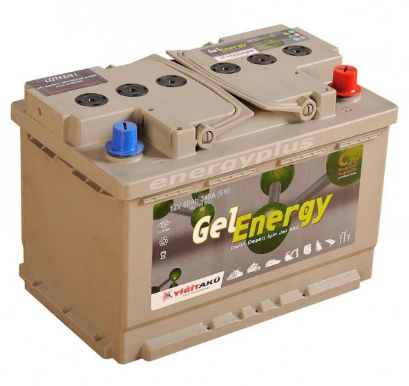 12V 60 AH-AMPER JEL GÜNEŞ ENERJİ AKÜSÜ YİĞİT AKÜ YGE12-60