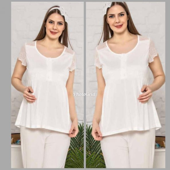 Limissi 2203 MAVİ Melissa Penye Hamile Lohusa Pijama Takım - Resim 2