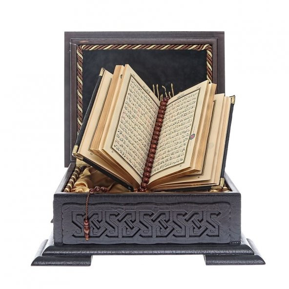 Hediyelik Kuran-ı Kerim, Kuka Tesbih, Ahşap Kutulu Set - 2